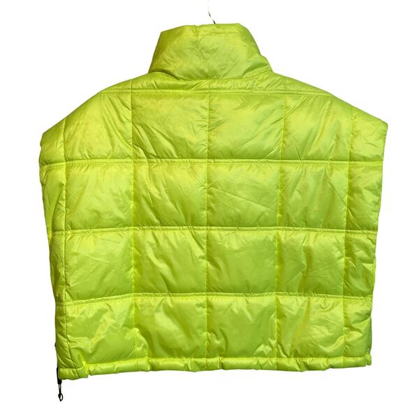 Calvin Klein Women's Cropped Mock-Neck Zip-up Vest, safety yellow, Large - Picture 6 of 6